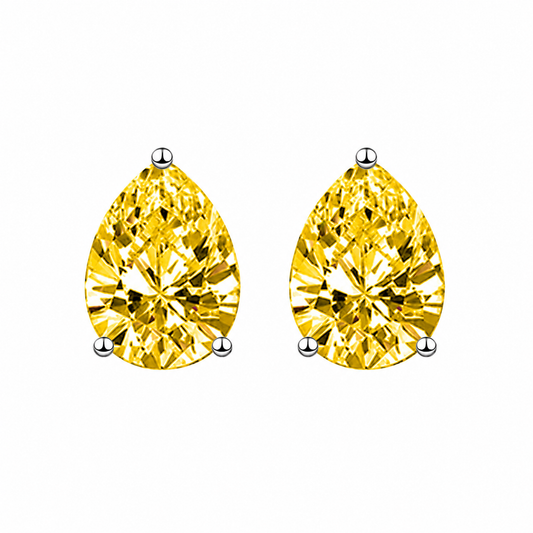 Blush Pear-Cut Crystal Stud Earrings