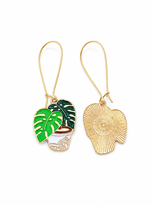 Monstera Plant Lover Earrings
