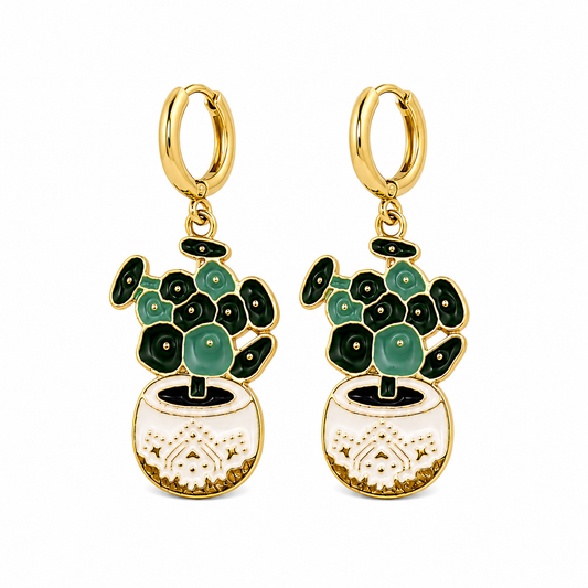 Pilea Plant Lover Earrings