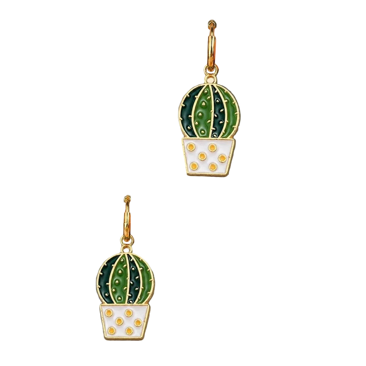 Botanical Cactus Huggie Earrings