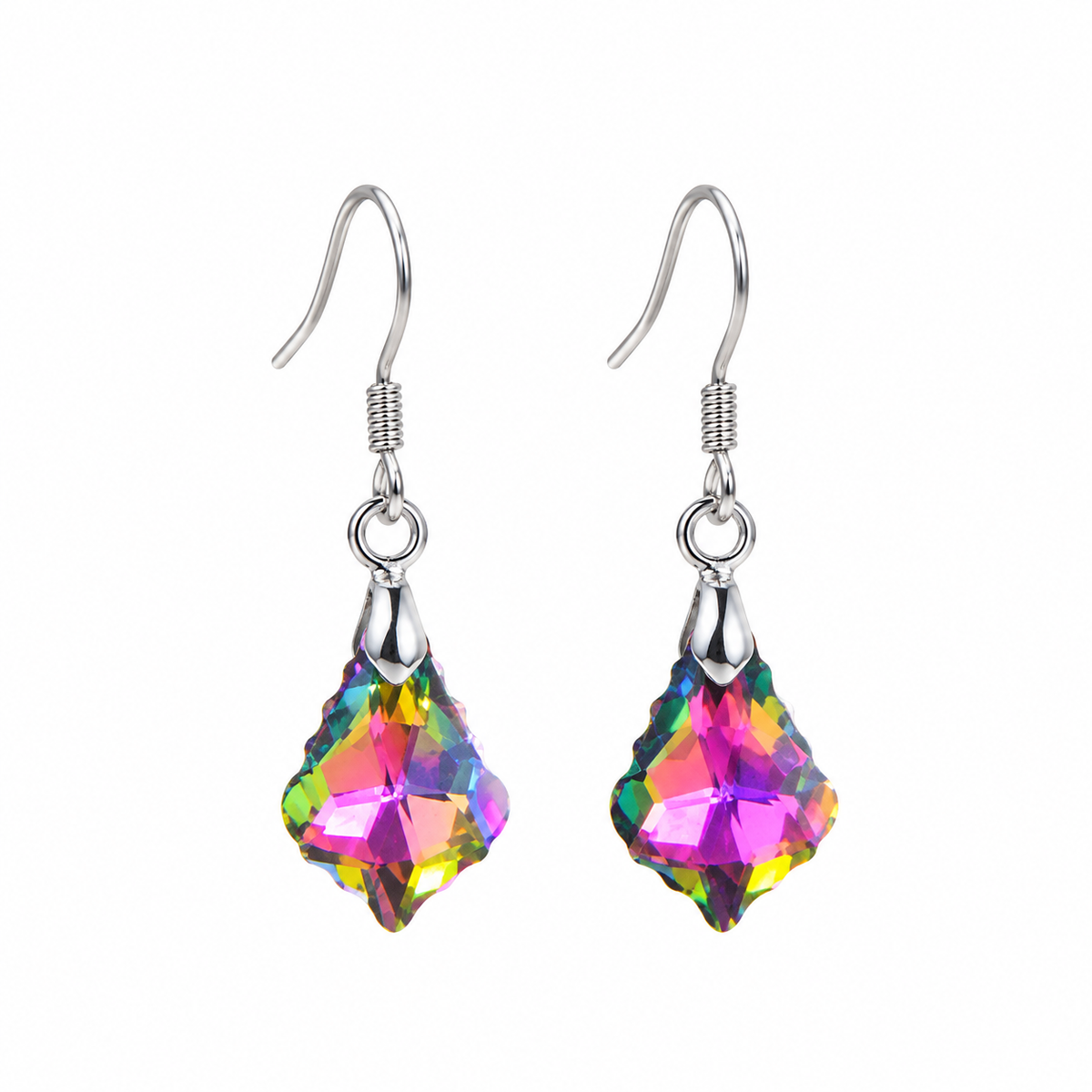 Iridescent Crystal Drop Earrings