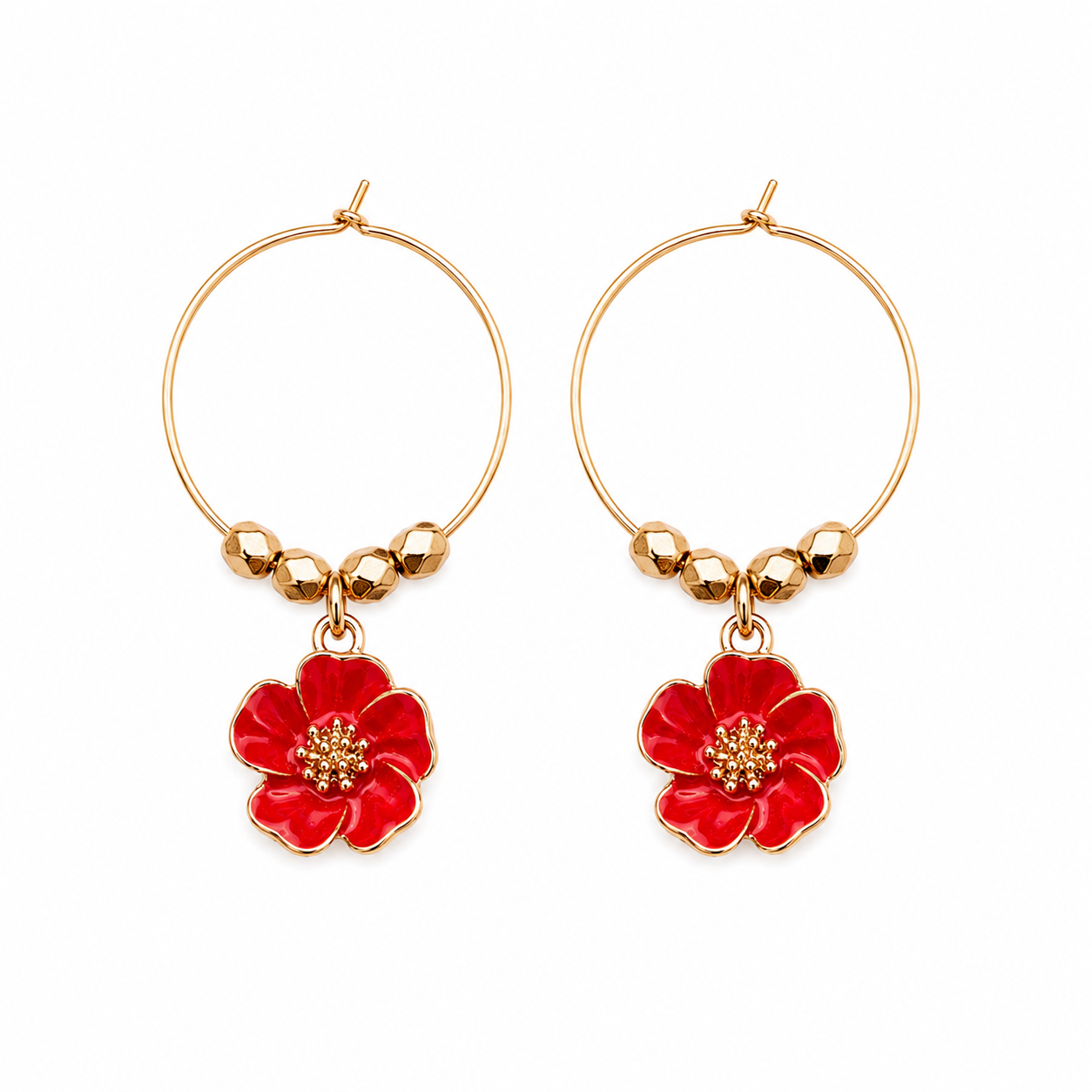 Gold Blossom Hoops