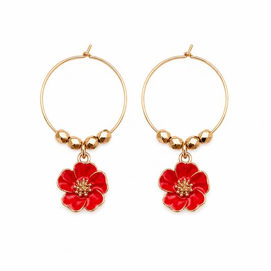 Gold Blossom Hoops
