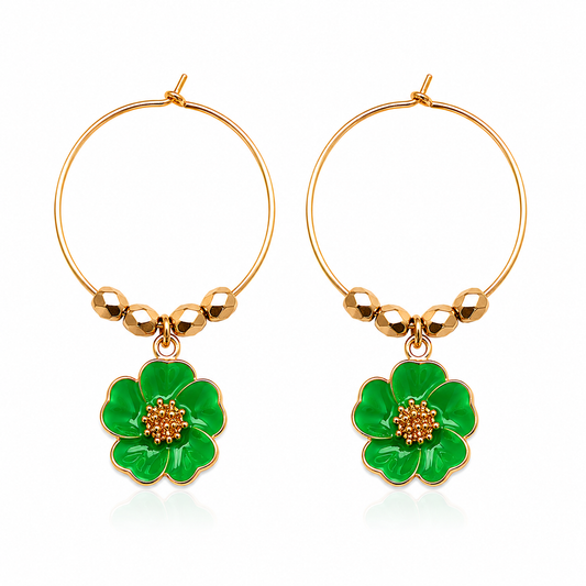 Gold Blossom Hoops