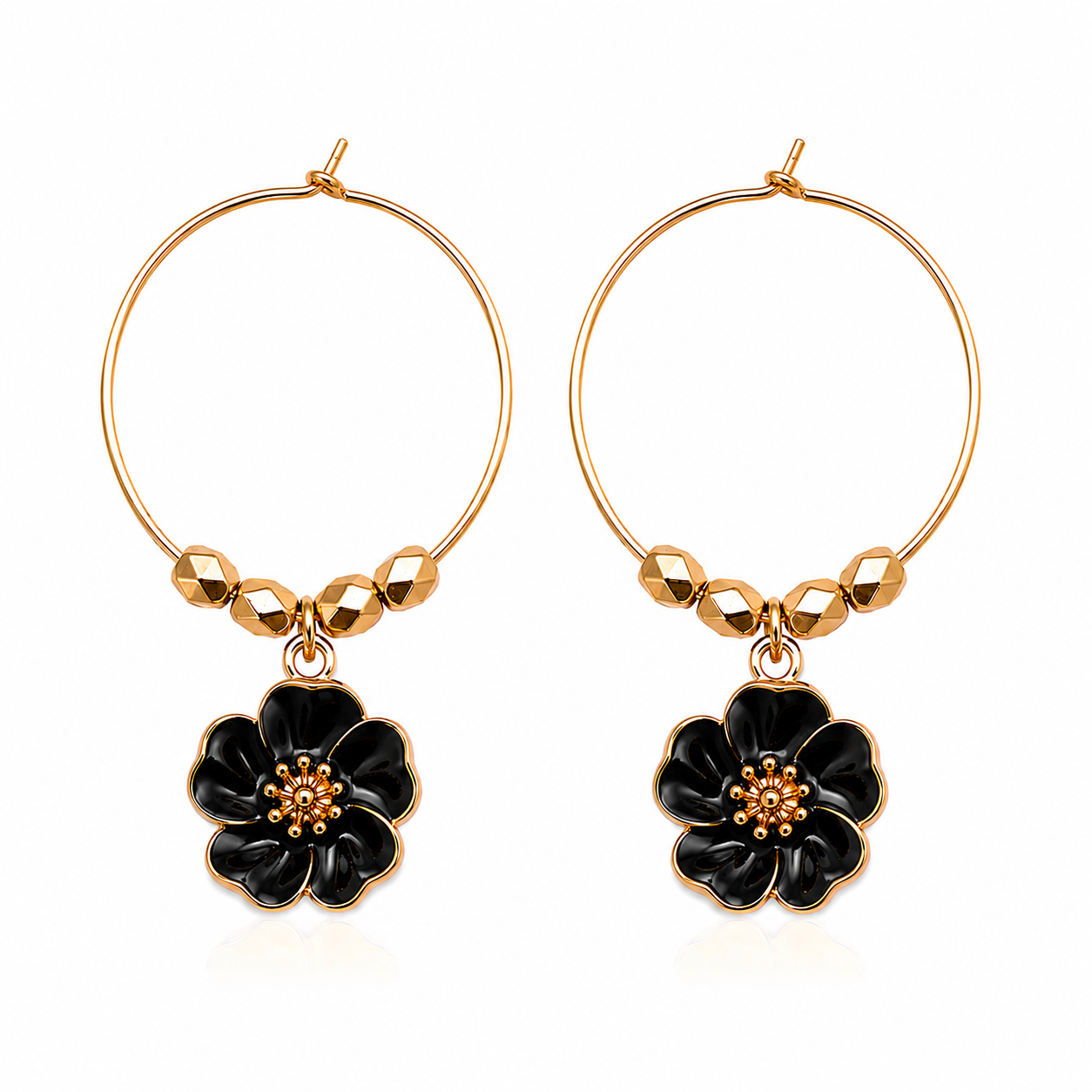 Gold Blossom Hoops