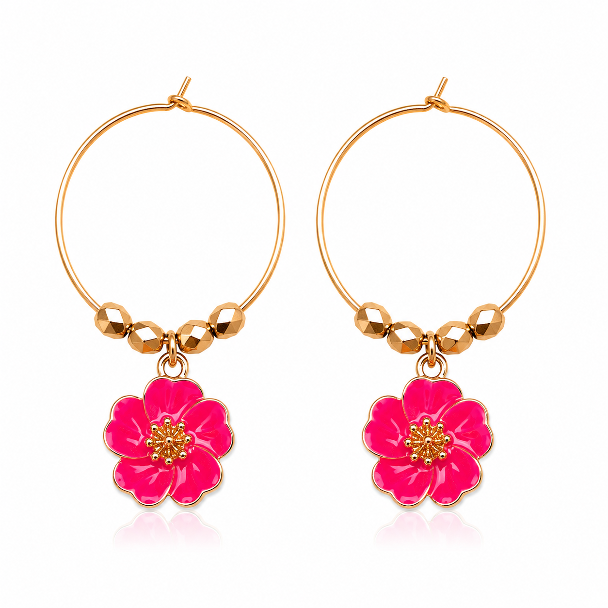 Gold Blossom Hoops