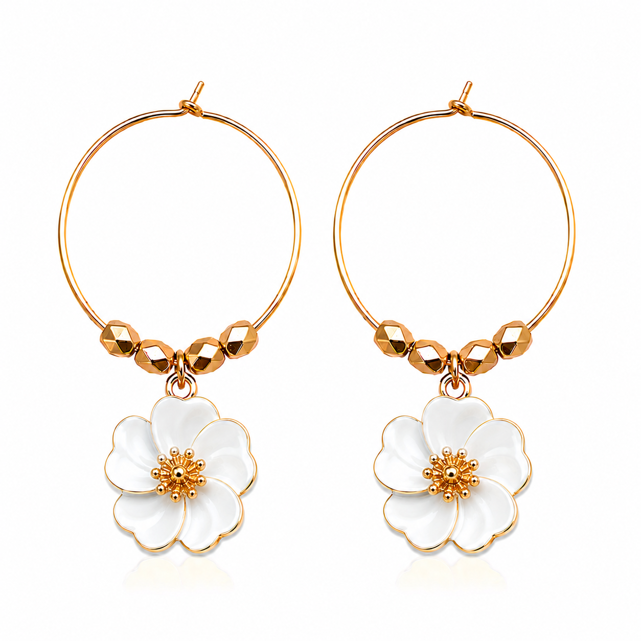 Gold Blossom Hoops
