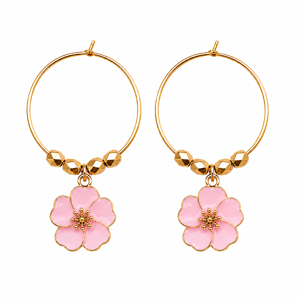 Gold Blossom Hoops