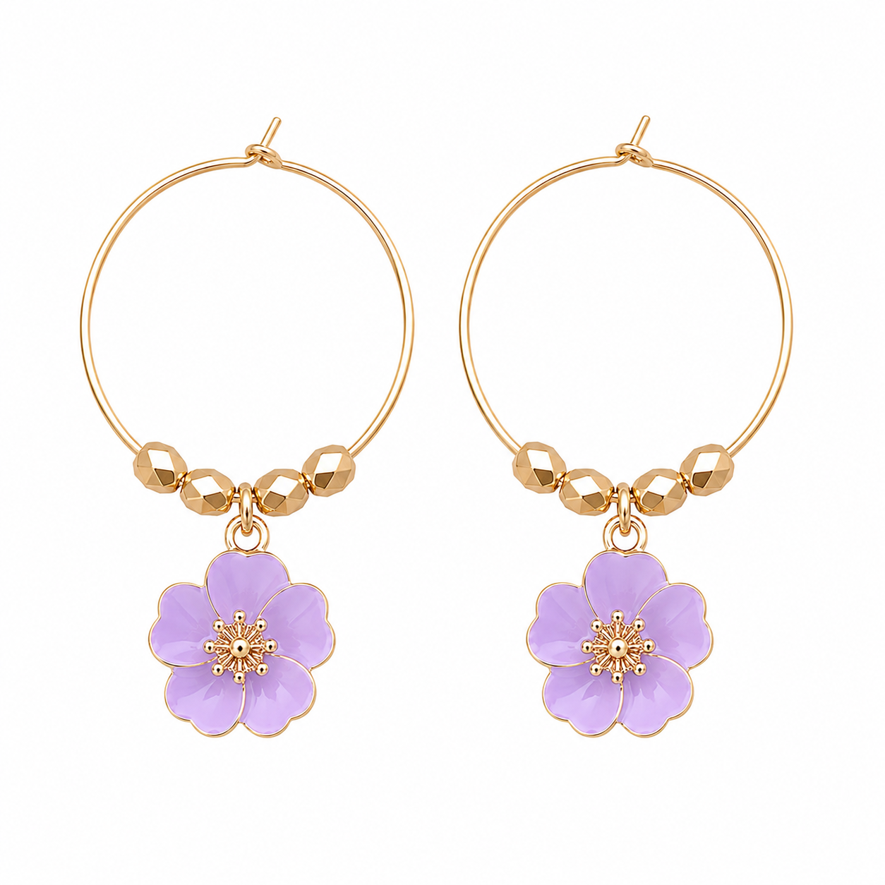 Gold Blossom Hoops
