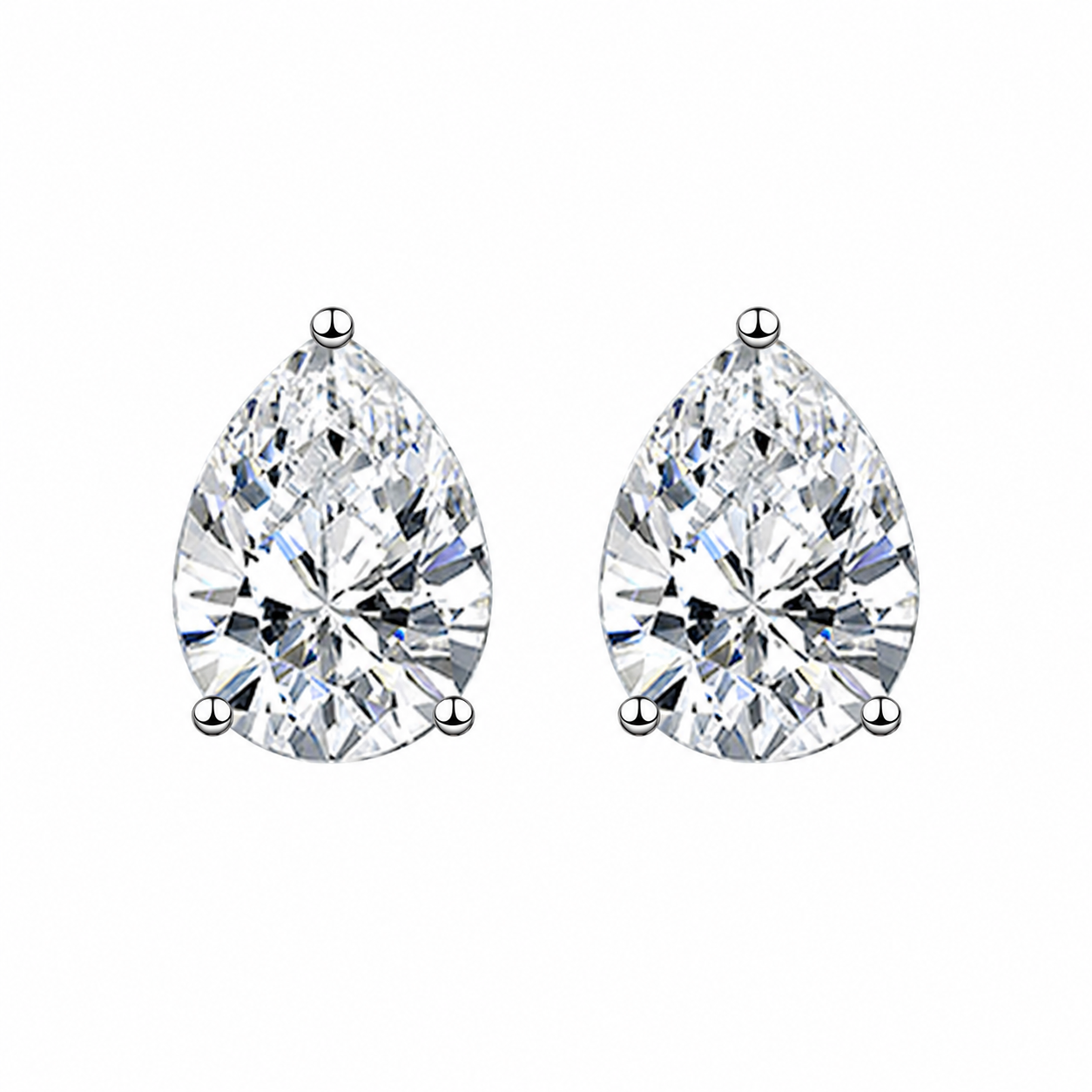 Blush Pear-Cut Crystal Stud Earrings