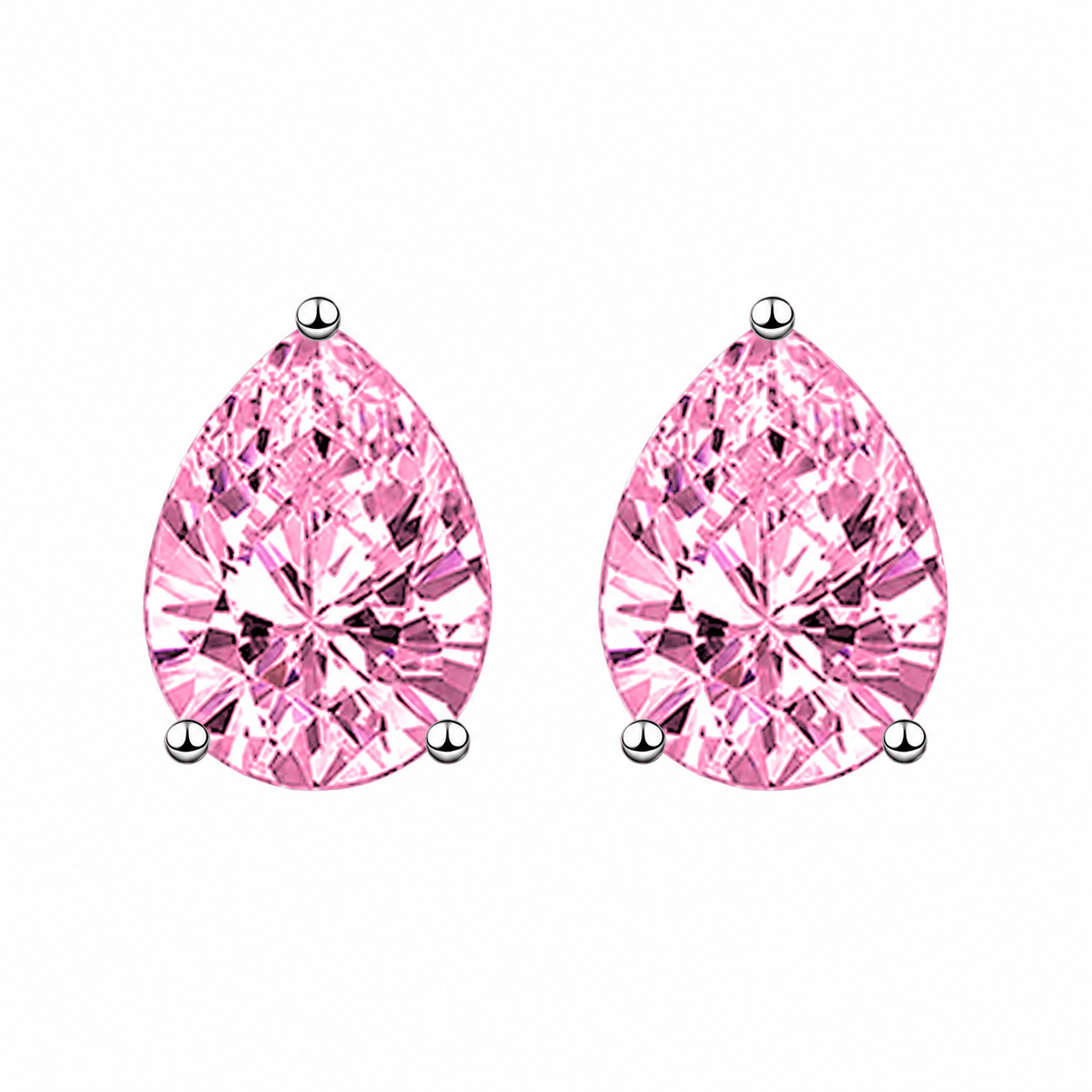 Blush Pear-Cut Crystal Stud Earrings