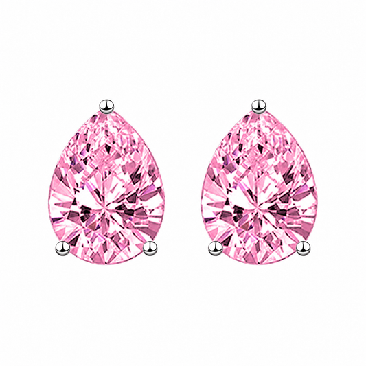 Blush Pear-Cut Crystal Stud Earrings