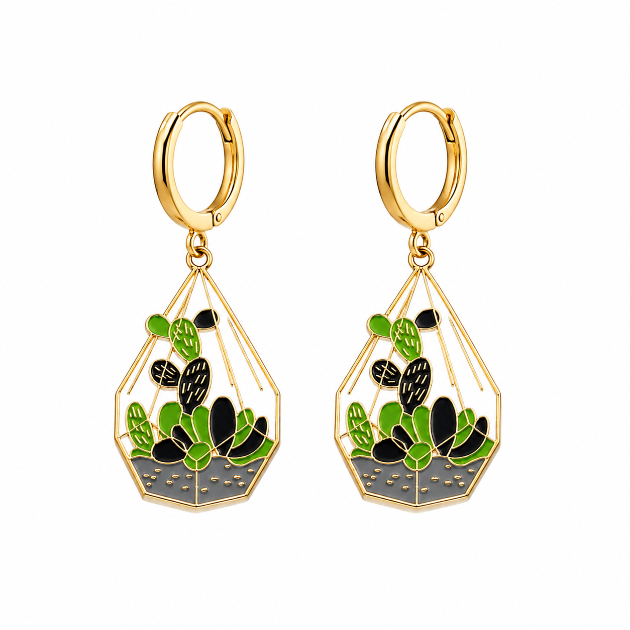 Terrarium Cactus Earrings