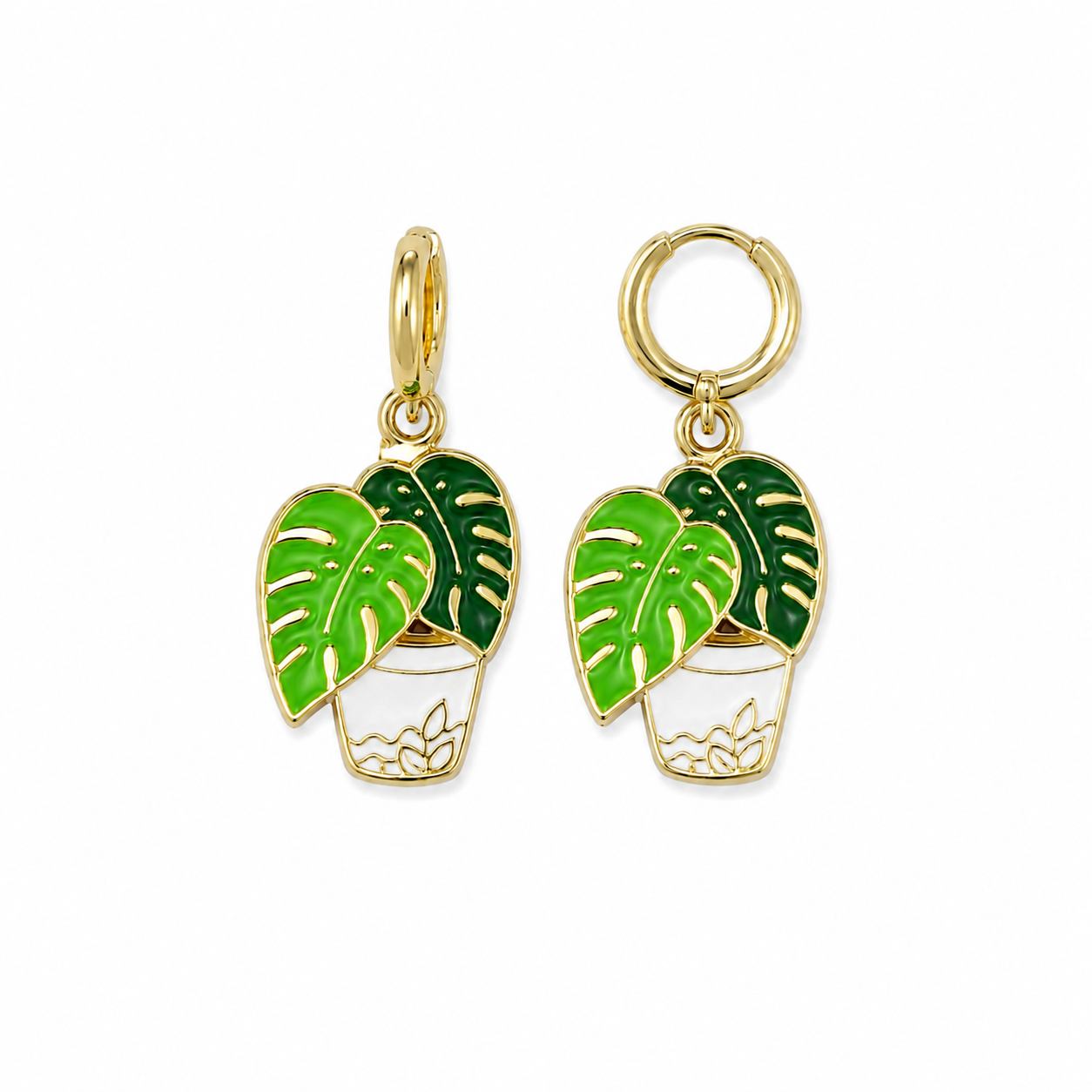 Monstera Plant Lover Earrings