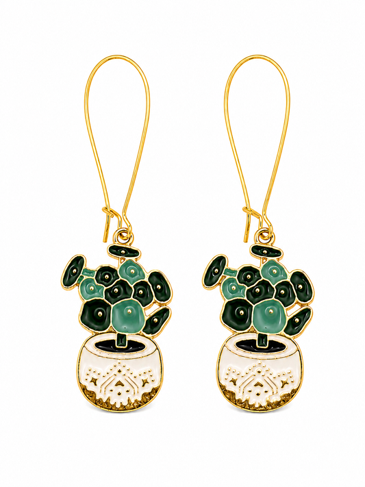 Pilea Plant Lover Earrings