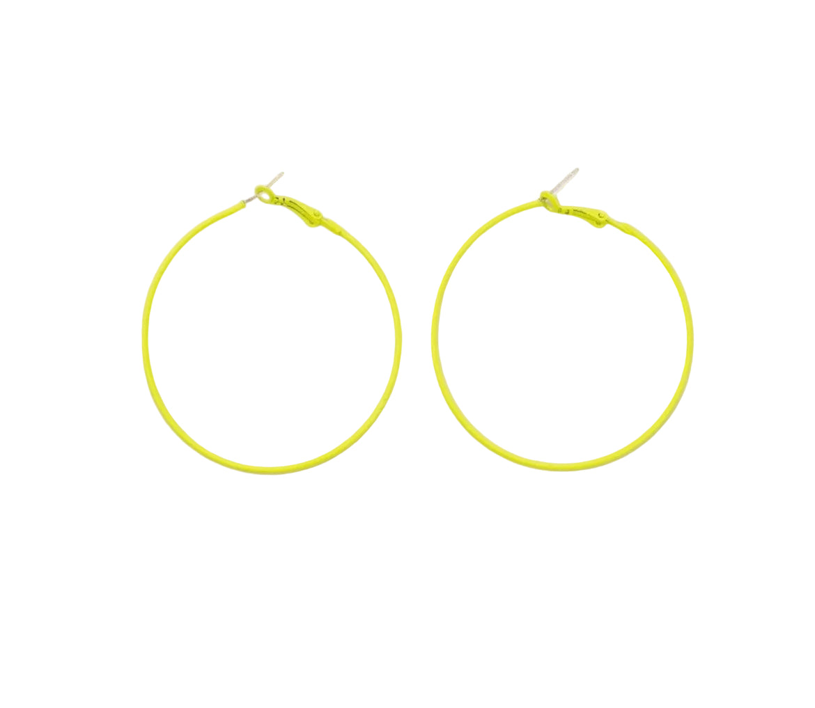 Neon Yellow Hoops