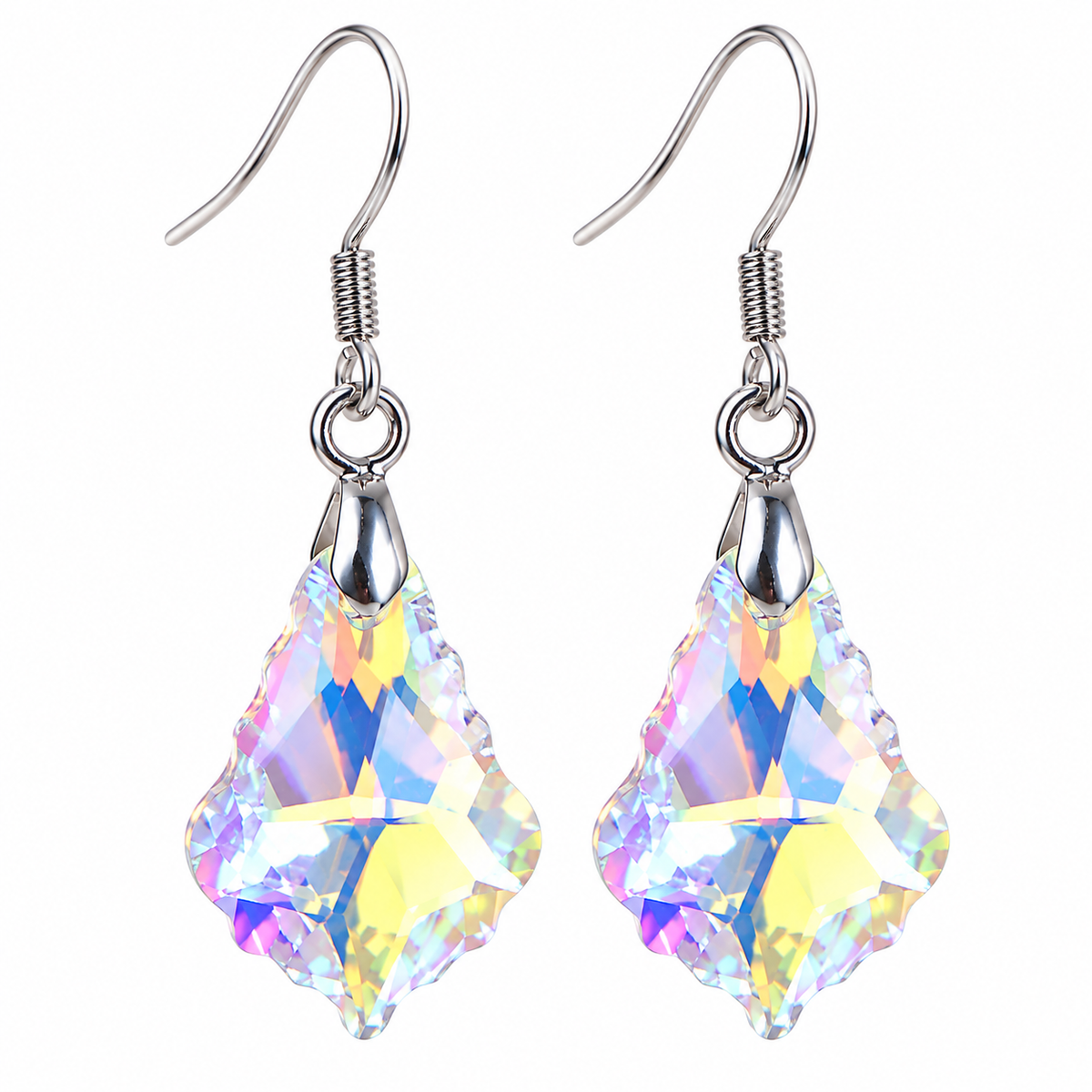 Iridescent Crystal Drop Earrings