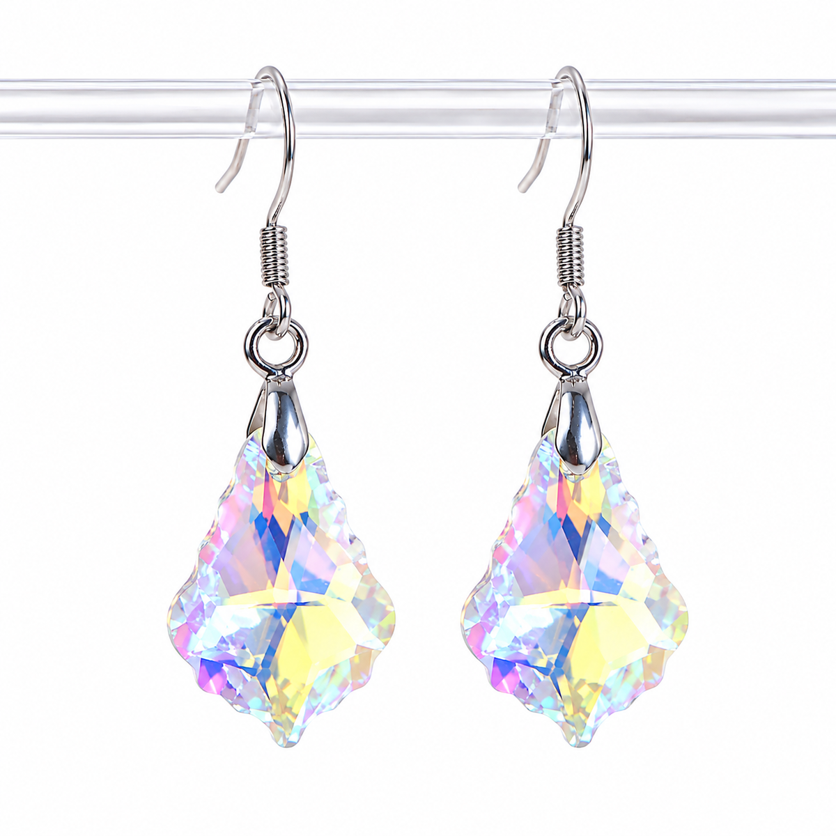 Iridescent Crystal Drop Earrings