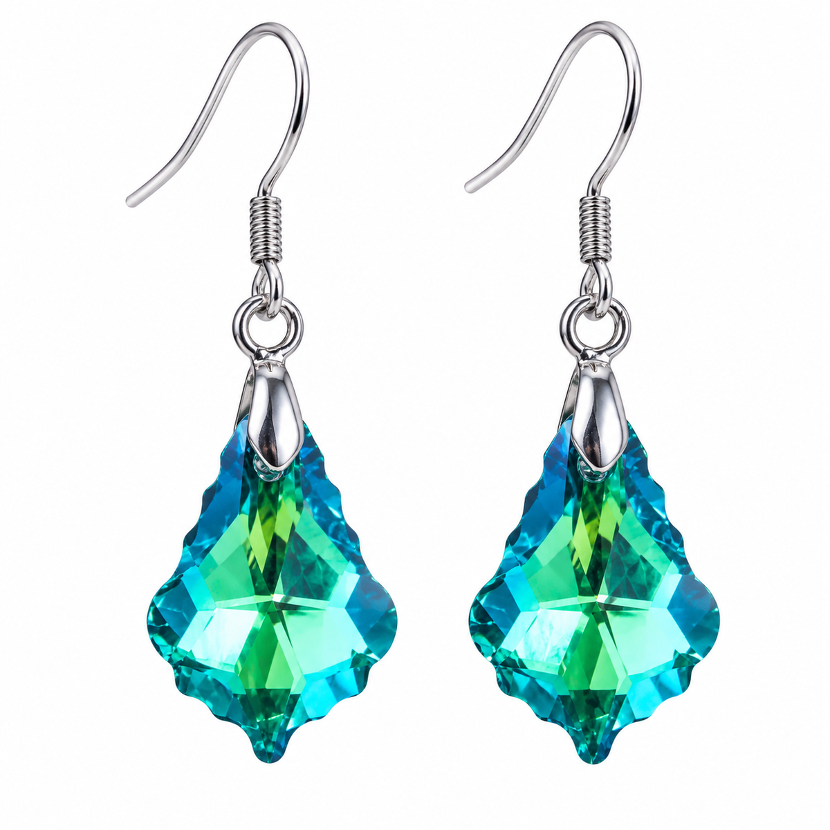 Iridescent Crystal Drop Earrings