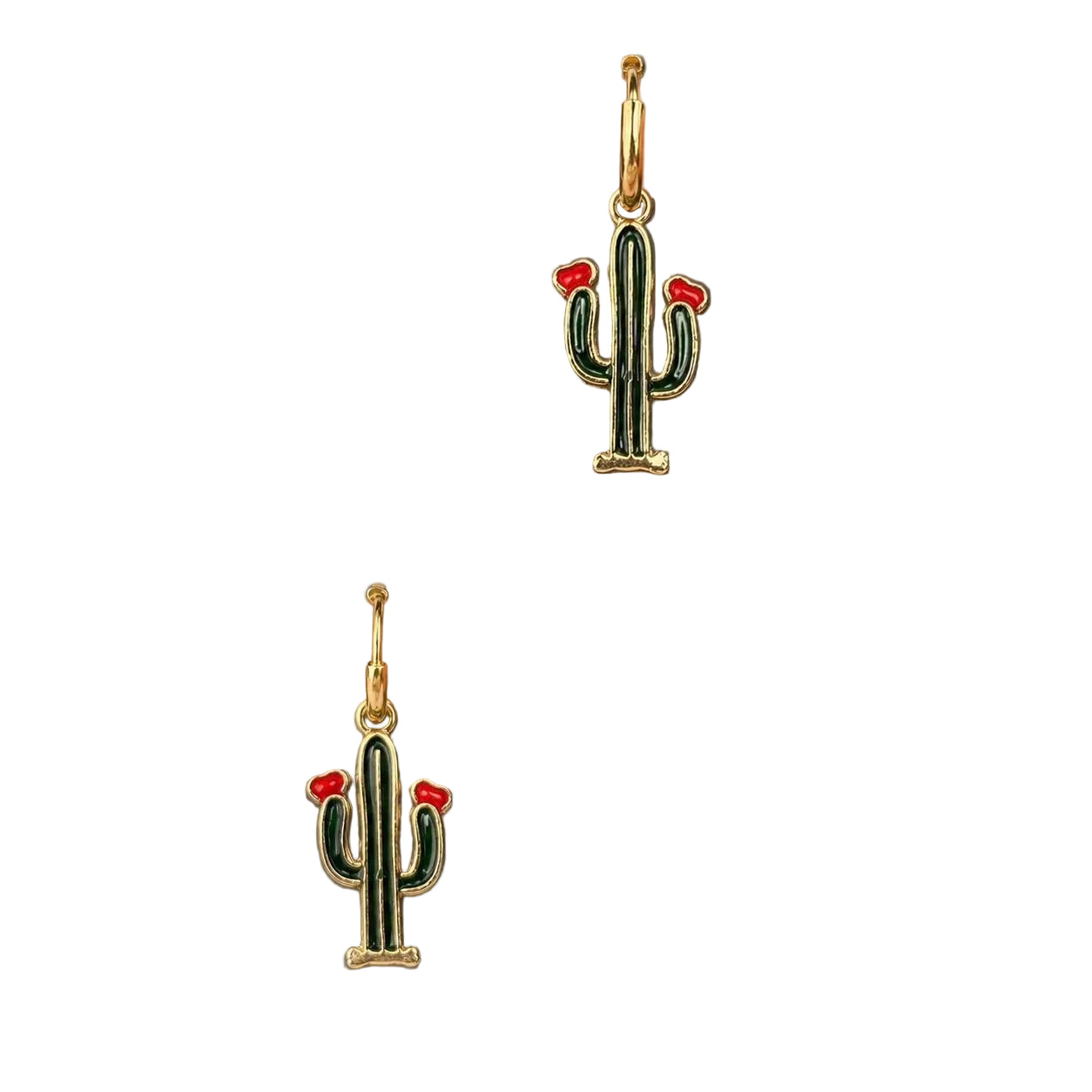 Botanical Cactus Huggie Earrings